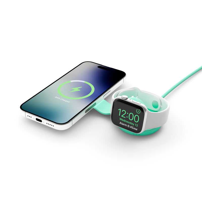 Butterfly SE 2-en-1 Qi2 MagSafe Charger Translucend Mint