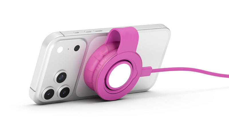 Butterfly SE 2-in-1 Qi2 MagSafe Charger Translucend Fuchsia