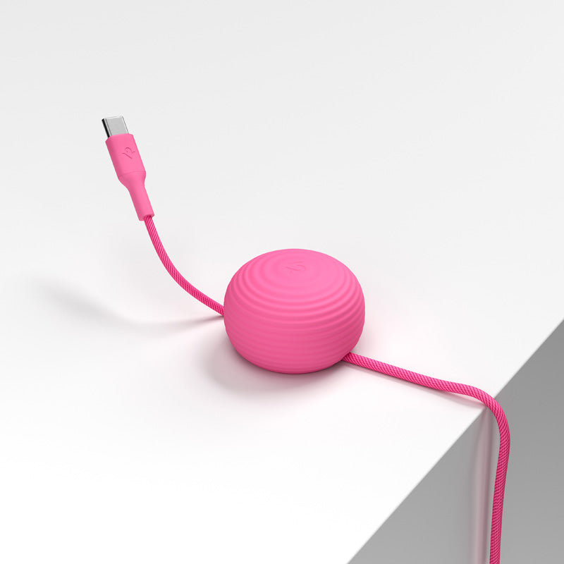 CableStay USB-C Cable (1.5 m) with Weighted Base Fuchsia