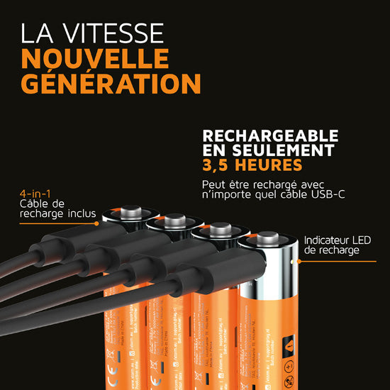 NextGen AA Batteries USB-C Rechargeable  4 Pack