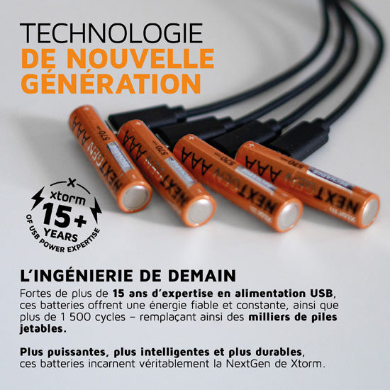 NextGen AAA Batteries USB-C Rechargeable  4 Pack
