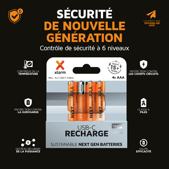 NextGen AAA Batteries USB-C Rechargeable  4 Pack