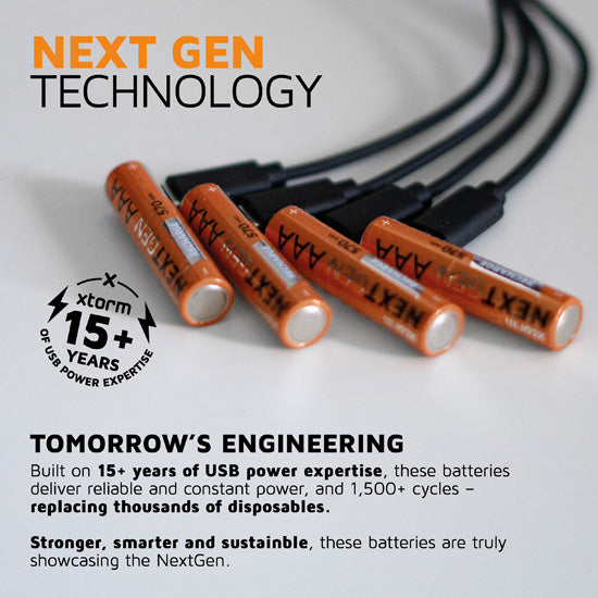 NextGen AAA Batteries USB-C Rechargeable  4 Pack