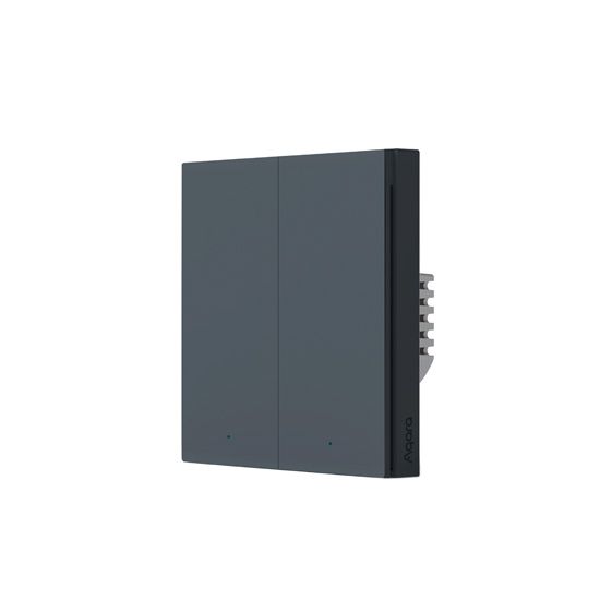 Smart Wall Switch H1 EU (No Neutral, Double Rocker) Grey - Aqara