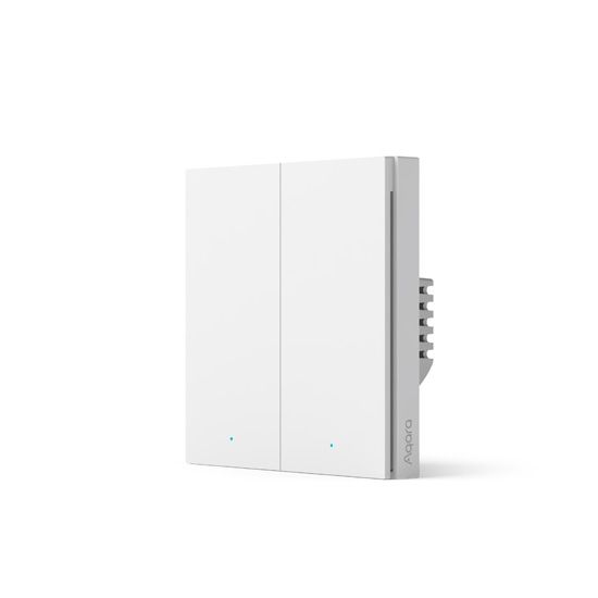 Smart Wall Switch H1 EU (No Neutral, Double Rocker) White - Aqara