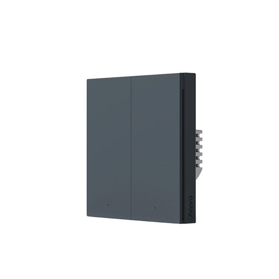 Smart Wall Switch H1 EU (With Neutral, Double Rocker) Grey - Aqara