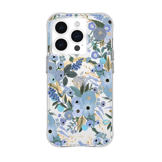 Rifle Paper Garden Party MagSafe iPhone 15 Pro Blue - Case Mate