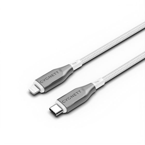 Armoured Lightning to USB-A cable (1m) White - Cygnett