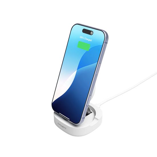 ChargeBase Qi2 Foldable Magnetic Wireless Charger White - Cygnett