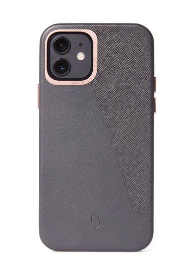 Dual Leather iPhone 12 Mini Anthracite/Rose Gold - Decoded