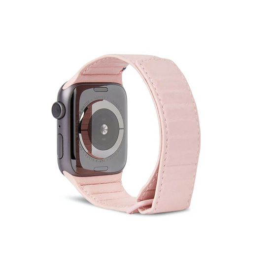 Traction Leather Strap 38/40/41/42mm Silver Pink - Decoded