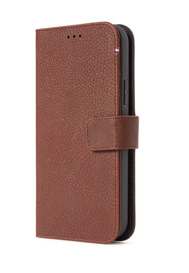 Detachable leather folio MagSafe iPhone 12 Mini Brown  - Decoded