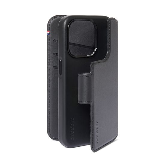 MagSafe Leather Detachable Folio iPhone 15 Black - Decoded
