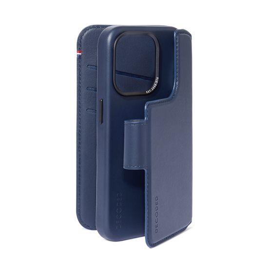 MagSafe Leather Detachable Folio iPhone 15 Navy - Decoded