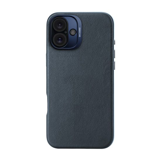 Leather case iPhone 16 Plus Navy - Decoded