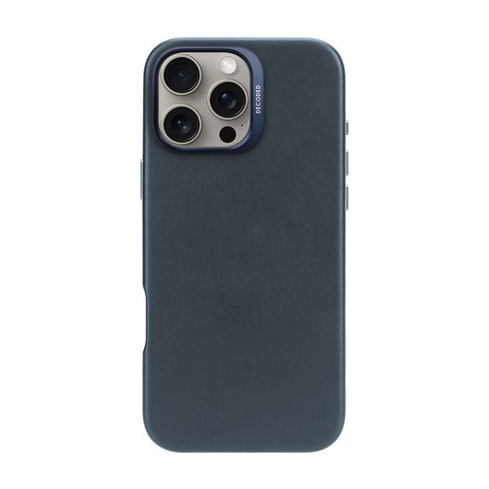 Leather case iPhone 16 Pro Max Navy - Decoded