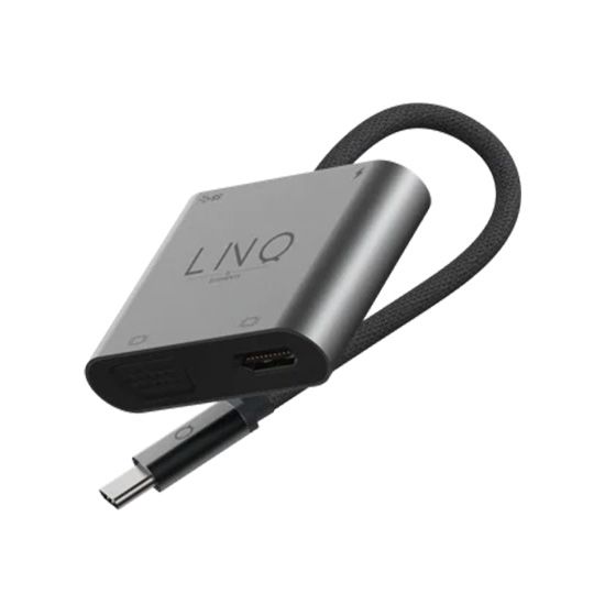 LINQ 4-in-1 USB-C Multiport HDMI/VGA Hub - Grey - Linq