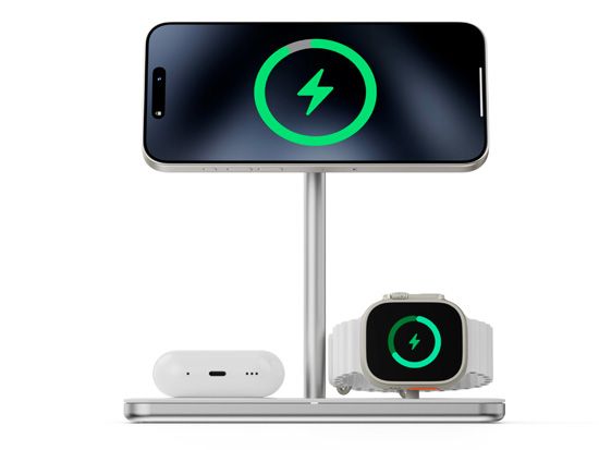 3-in-1 Qi2 Wireless Charging Stand White - Linq