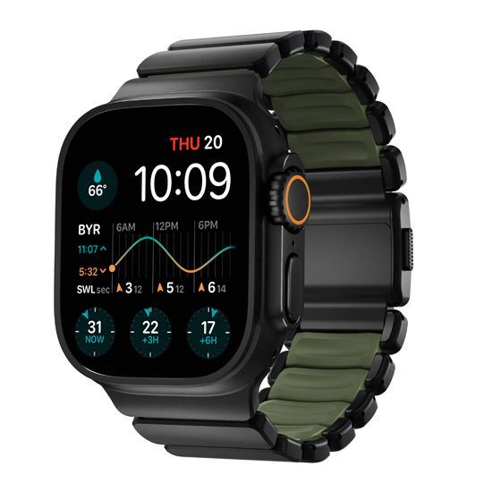 Stratos Band 49mn Black Titanium/Forest Green FKM - Nomad