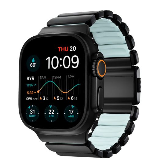 Stratos Band 49mm Black Titanium/Icy Blue Glow KFM - Nomad