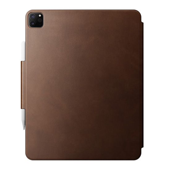 Magnetic Leather Folio Apple Pencil iPad Air 13 (2024-M2) iPad Pro 12.9 (6th/5th/4th/3rd gen) Brown - Nomad