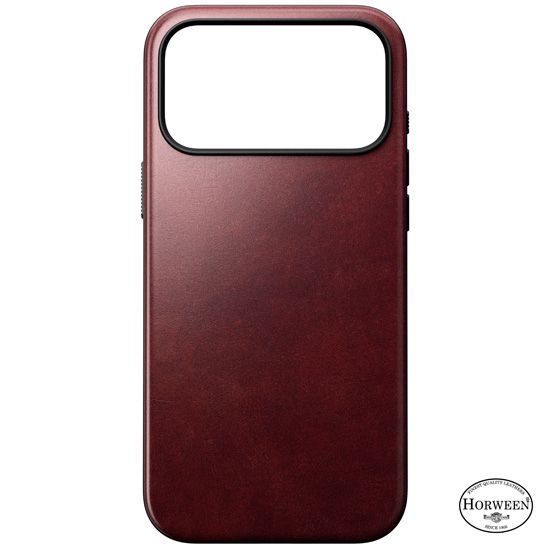 Leather Case Modern Horween iPhone 17 Pro Max Burgundy - Nomad