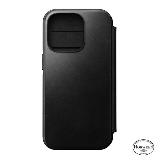Modern Horween Folio MagSafe iPhone 14 Pro Black - Nomad