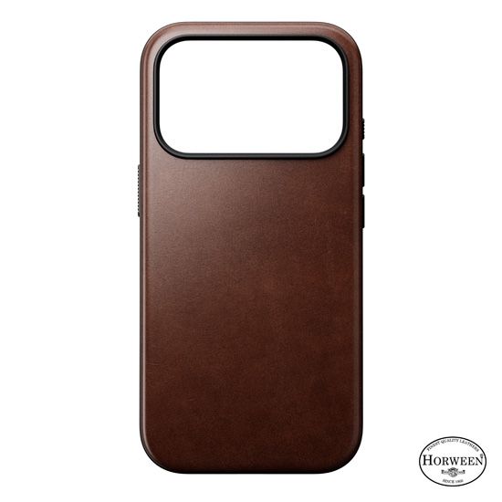 Leather Case Modern Horween iPhone 17 Pro Rustic Brown - Nomad