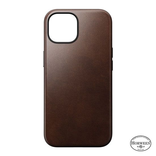 Leather Case Modern Horween iPhone 15 Brown - Nomad