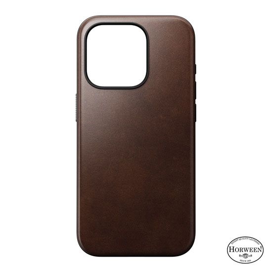 Leather Case Modern Horween iPhone 15 Pro Brown - Nomad