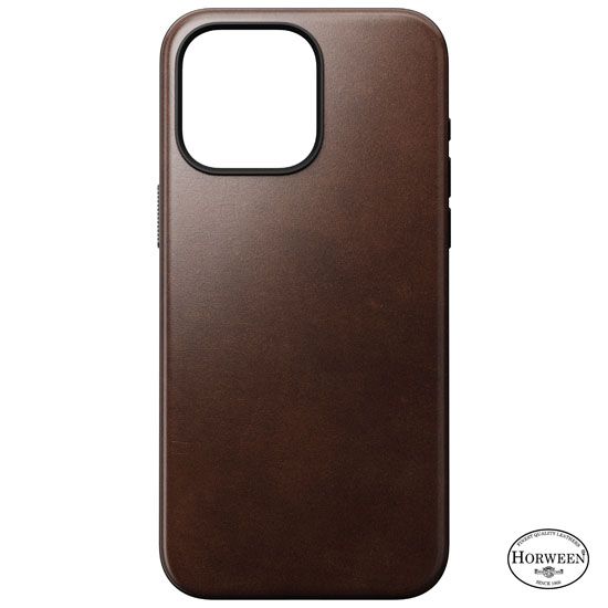 Leather Case Modern Horween iPhone 15 Pro Max Brown - Nomad