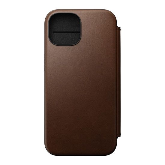 Modern Leather Folio iPhone 15 Brown - Nomad