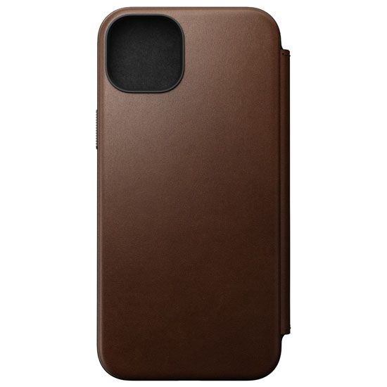 Modern Leather Folio iPhone 15 Plus Brown - Nomad