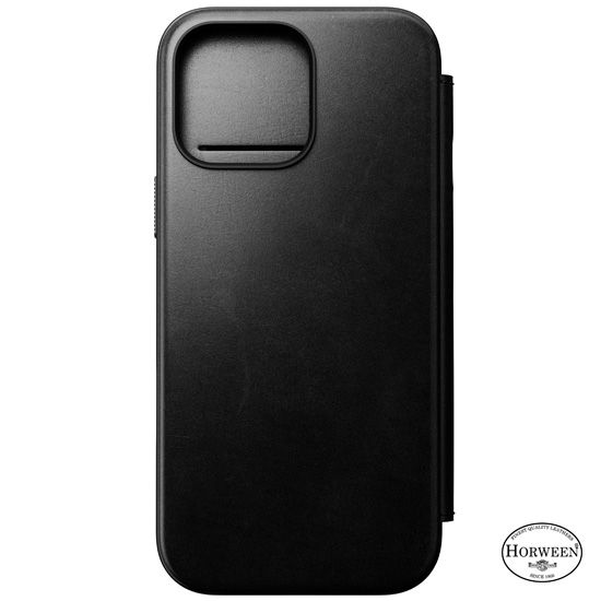 Leather Folio Modern Horween iPhone 16 Pro Max Black - Nomad