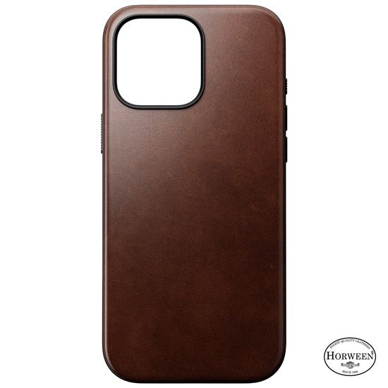 Leather Case Modern Horween iPhone 16 Pro Max Brown - Nomad