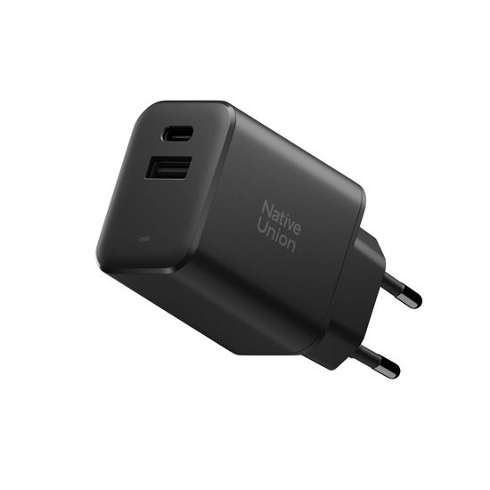 Fast GaN Charger PD 45W 1C + 1A Black - Native Union