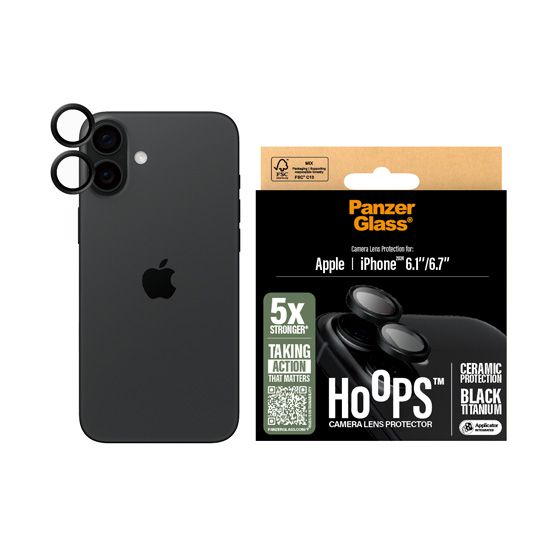 PanzerGlass® Hoops™ Ceramic Lens iPhone 16/Plus