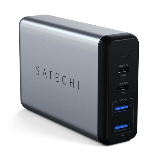 75W Dual Type-C PD Travel Charger Space Gray - Satechi