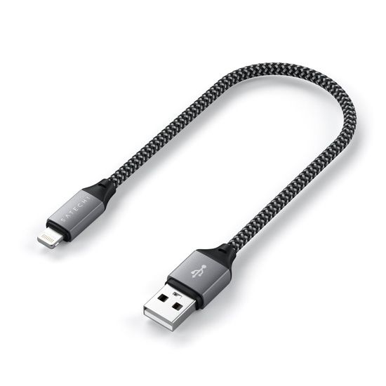 USB-A to lightning cable (0,25 m) Grey - Satechi