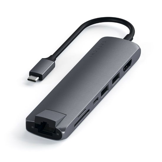 USB-C Slim with Ethernet adapter Sp. Gray - Satechi