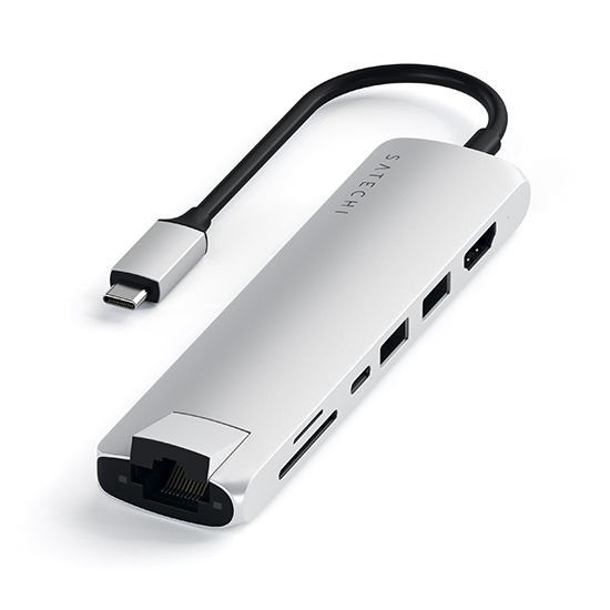 USB-C Slim with Ethernet adapter Silver - Satechi