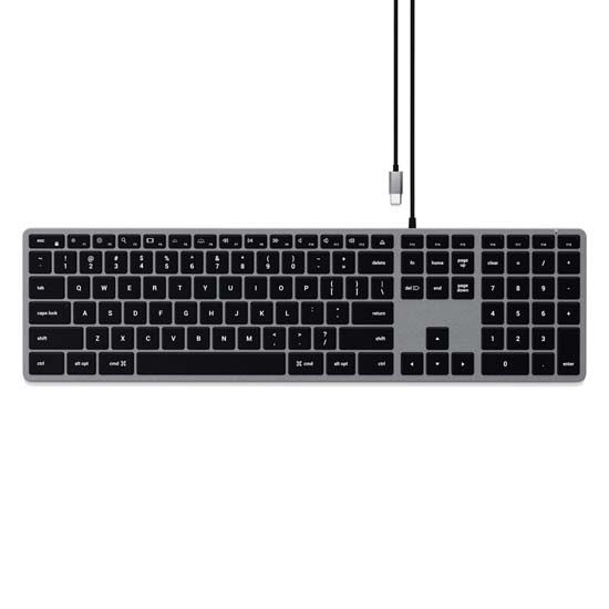 Slim W3 Wired USB-C QWERTY Keyboard - Space Gray - Satechi
