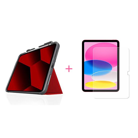 Bundle Dux Plus STM EDU Red + MW Glass for iPad 10.9 - STM