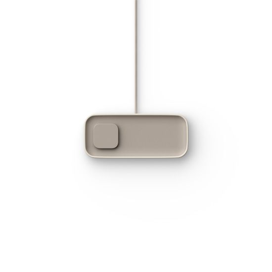 Valet Large – Qi2 Charging Station (Taupe Base / Ecru Frame) - Twelve South