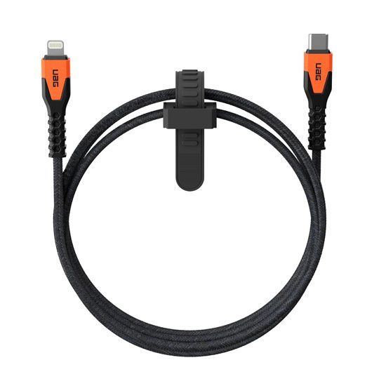 Rugged USB-C to Lightning cable (1,5m) Black/Orange - UAG