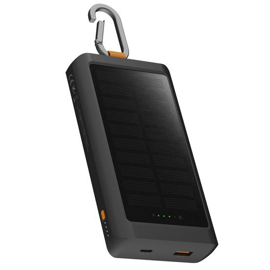 15W Go2 Solar Power Bank 10.000 + Light Charcoal Black - Xtorm