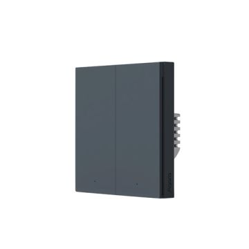Smart Wall Switch H1 EU (No Neutral, Double Rocker) Grey