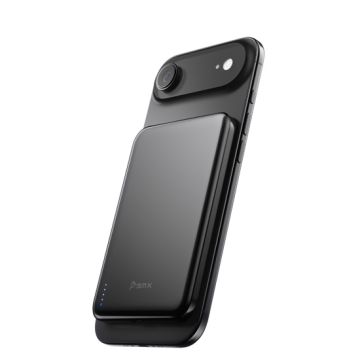 SolidSafe&trade; Air Titanium 5000mAh Qi2 Wireless Magnetic Power Bank Black