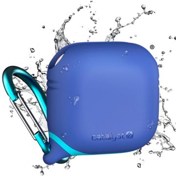 Waterproof Case with Carabiner for AirPods 4 Blue