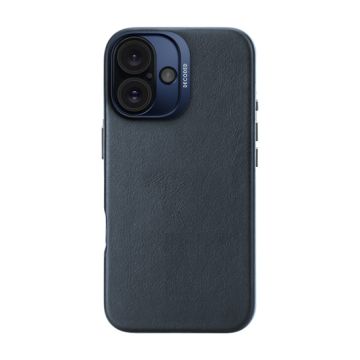 Leather case iPhone 16 Navy